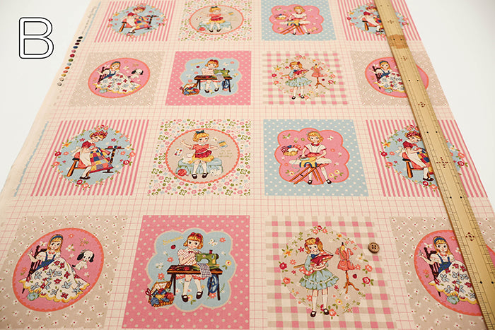 Cotton Muslin Printed Fabric - Cheery Days - Sewing Panel (1 Pattern: Approx. 105cm× 60cm) - nomura tailor