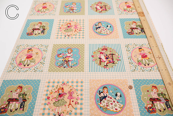 Cotton Muslin Printed Fabric - Cheery Days - Sewing Panel (1 Pattern: Approx. 105cm× 60cm) - nomura tailor