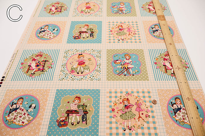 Cotton Muslin Printed Fabric - Cheery Days - Sewing Panel (1 Pattern: Approx. 105cm× 60cm) - nomura tailor