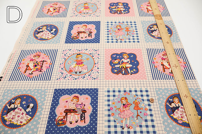 Cotton Muslin Printed Fabric - Cheery Days - Sewing Panel (1 Pattern: Approx. 105cm× 60cm) - nomura tailor