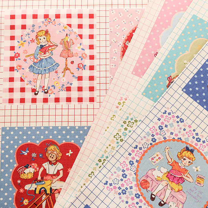 Cotton Muslin Printed Fabric - Cheery Days - Sewing Panel (1 Pattern: Approx. 105cm× 60cm) - nomura tailor