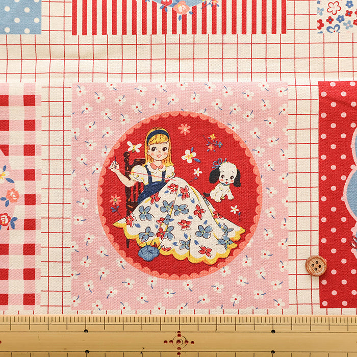 Cotton Muslin Printed Fabric - Cheery Days - Sewing Panel (1 Pattern: Approx. 105cm× 60cm) - nomura tailor