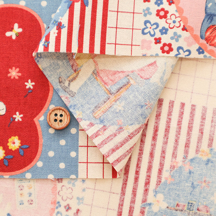 Cotton Muslin Printed Fabric - Cheery Days - Sewing Panel (1 Pattern: Approx. 105cm× 60cm) - nomura tailor