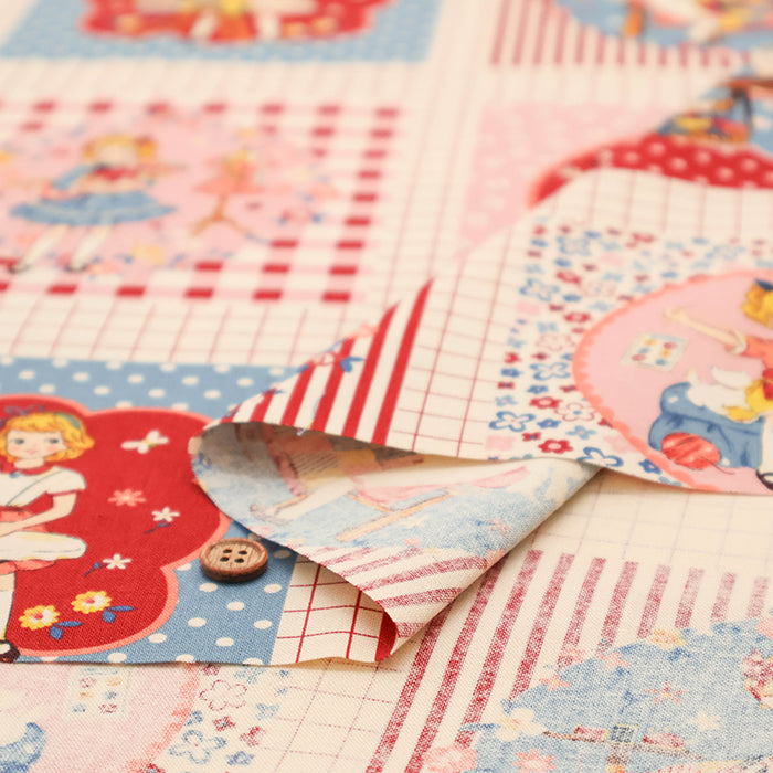 Cotton Muslin Printed Fabric - Cheery Days - Sewing Panel (1 Pattern: Approx. 105cm× 60cm) - nomura tailor