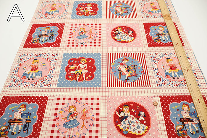 Cotton Muslin Printed Fabric - Cheery Days - Sewing Panel (1 Pattern: Approx. 105cm× 60cm) - nomura tailor