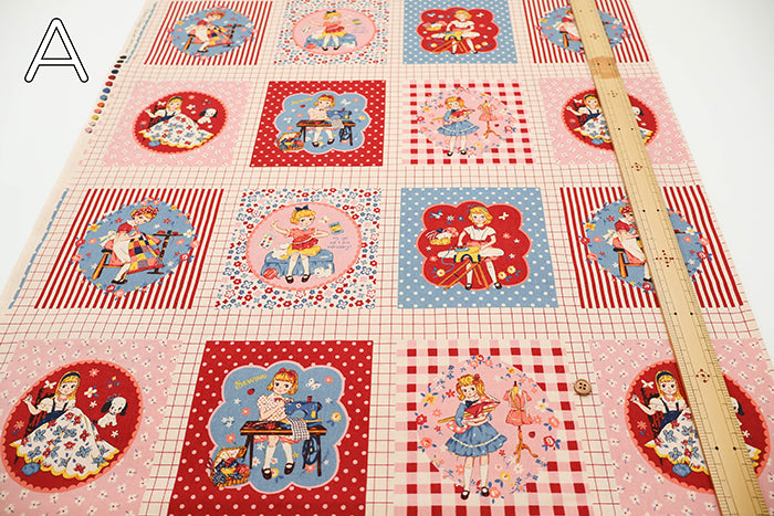 Cotton Muslin Printed Fabric - Cheery Days - Sewing Panel (1 Pattern: Approx. 105cm× 60cm) - nomura tailor