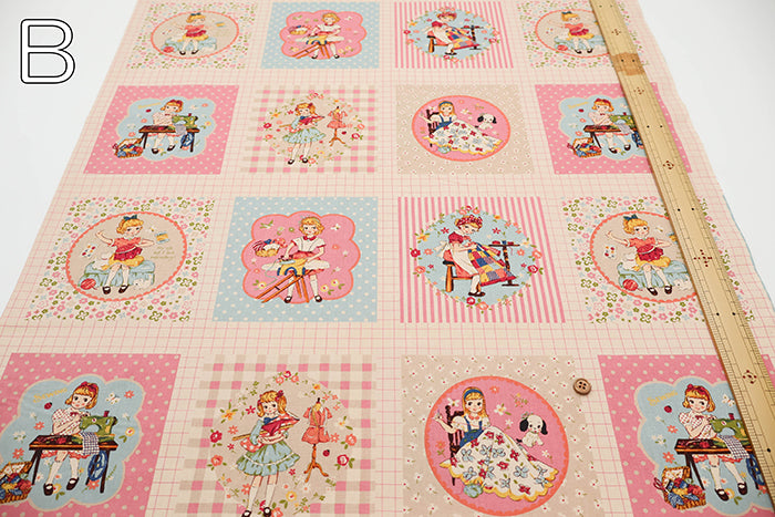 Cotton Muslin Printed Fabric - Cheery Days - Sewing Panel (1 Pattern: Approx. 105cm× 60cm) - nomura tailor
