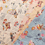 Cotton Muslin Printed Fabric - Cheery Days - English Text Collage - nomura tailor