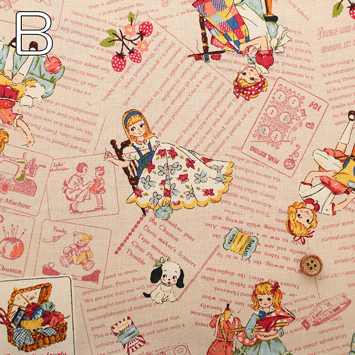 Cotton Muslin Printed Fabric - Cheery Days - English Text Collage - nomura tailor