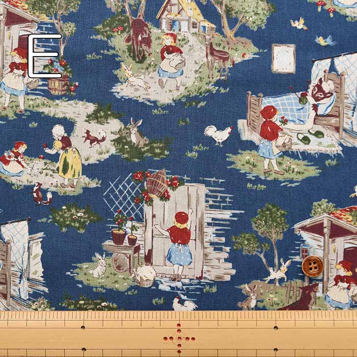 Cotton sheeting print fabric Little story Little Red Riding Hood - nomura tailor