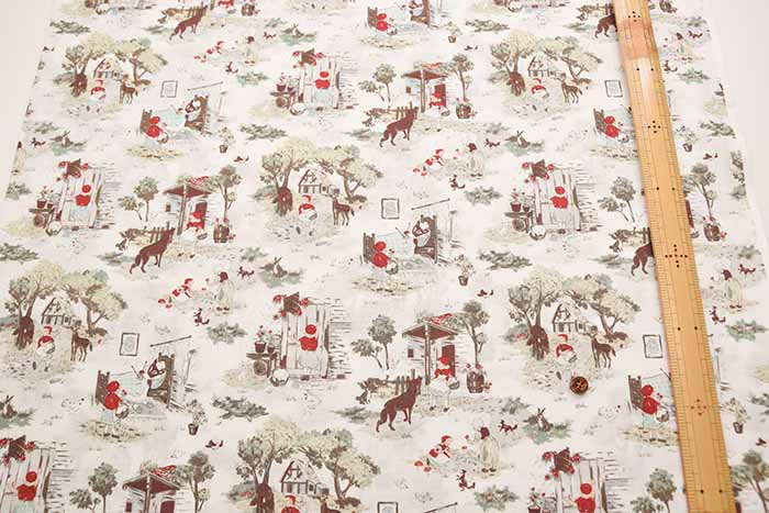 Cotton sheeting print fabric Little story Little Red Riding Hood - nomura tailor