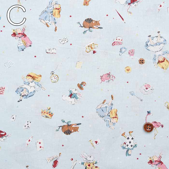 Cotton sheeting print fabric Little Story Alice in Wonderland - nomura tailor