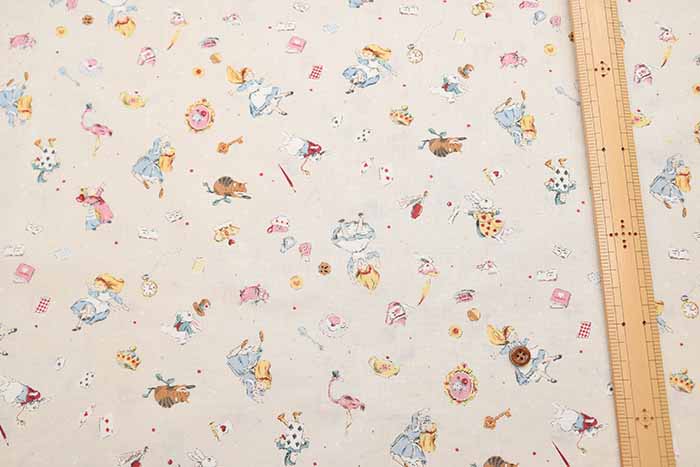 Cotton sheeting print fabric Little Story Alice in Wonderland - nomura tailor