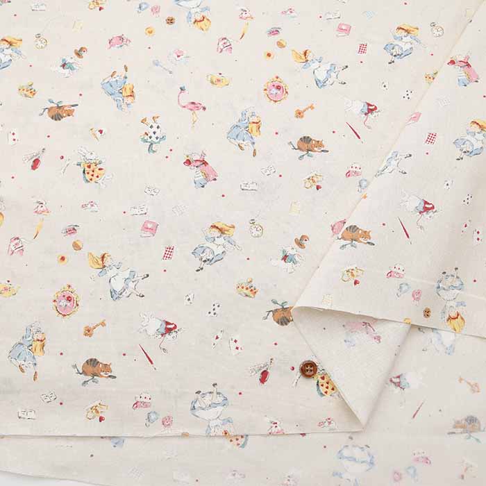 Cotton sheeting print fabric Little Story Alice in Wonderland - nomura tailor