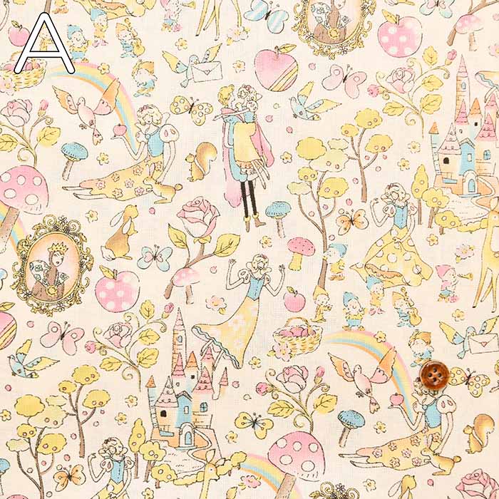 Cotton sheeting print fabric Little Story Snow White - nomura tailor