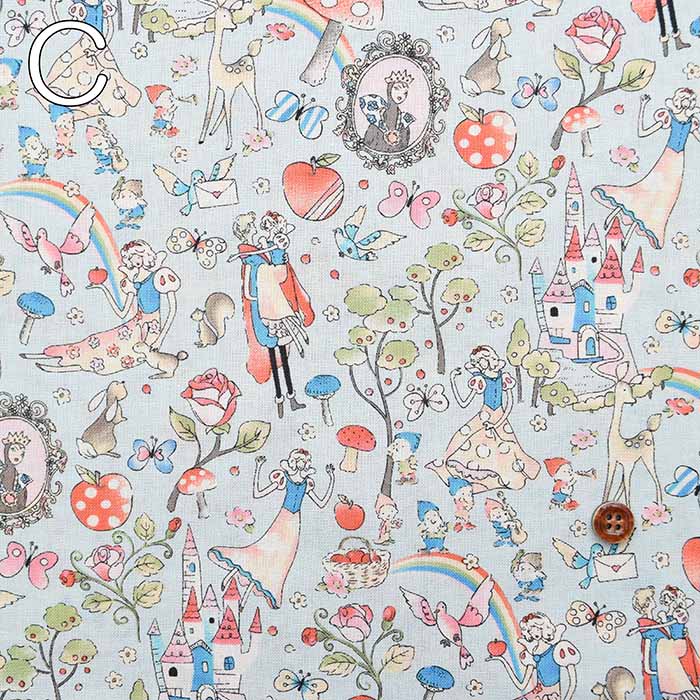 Cotton sheeting print fabric Little Story Snow White - nomura tailor