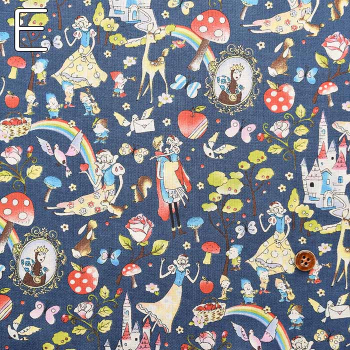 Cotton sheeting print fabric Little Story Snow White - nomura tailor