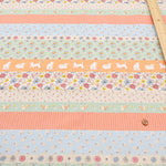 Cotton Sheeting printed Fabric  - Shanti Garden Cat Border - nomura tailor