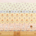 Cotton Sheeting printed Fabric  - Shanti Garden Cat Border - nomura tailor