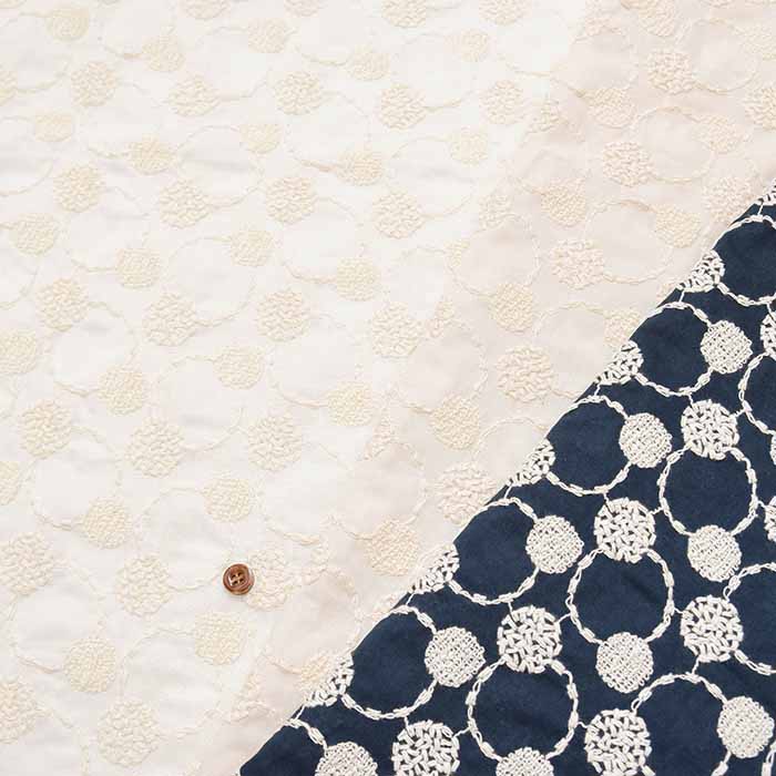 Cotton 60 Voile Embroidery Fabric Circle Dot - nomura tailor