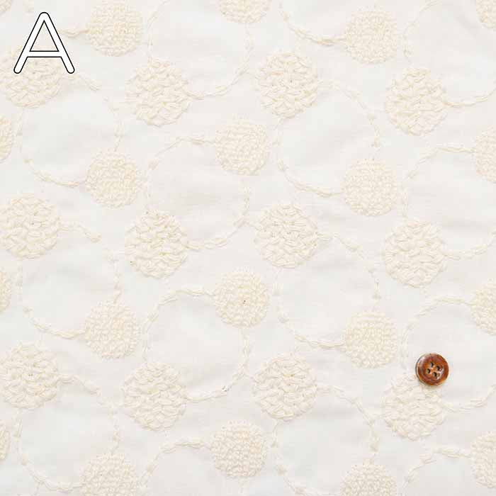 Cotton 60 Voile Embroidery Fabric Circle Dot - nomura tailor