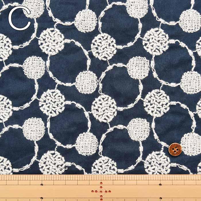 Cotton 60 Voile Embroidery Fabric Circle Dot - nomura tailor