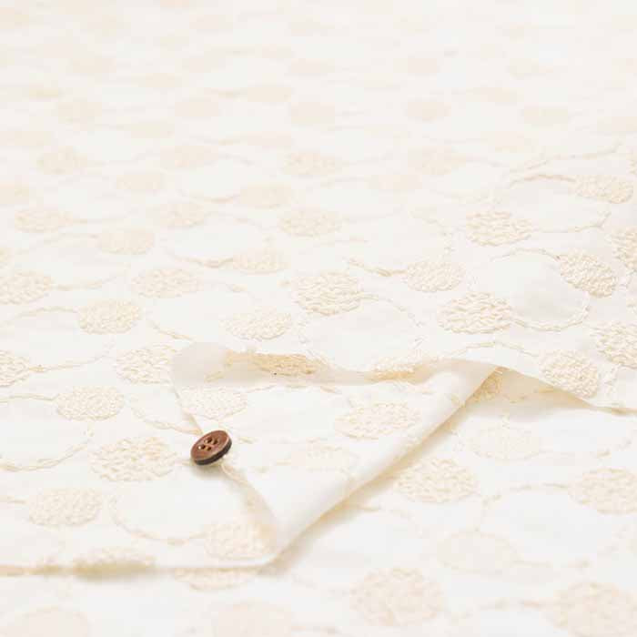 Cotton 60 Voile Embroidery Fabric Circle Dot - nomura tailor