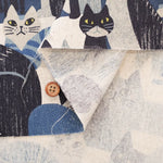 C/L Canvas Printed Fabric - ART ANIMAL cat - nomura tailor