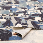 C/L Canvas Printed Fabric - ART ANIMAL cat - nomura tailor