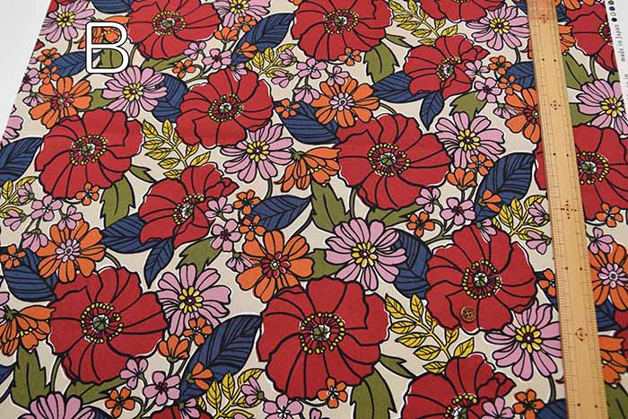 Cotton Ox Printed Fabric JAMBO Large Floral Pattern - nomura tailor