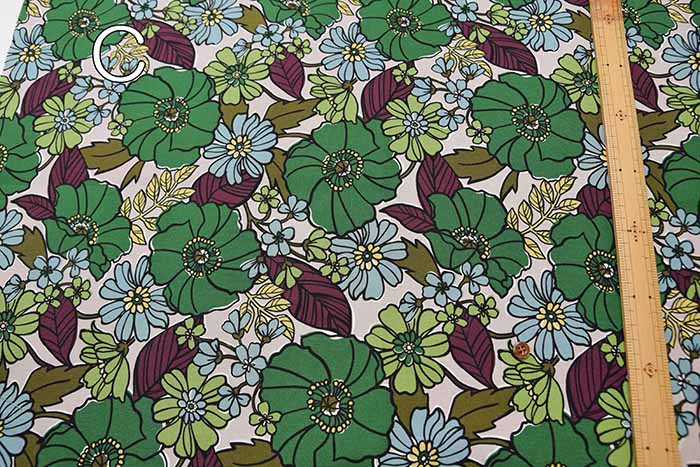 Cotton Ox Printed Fabric JAMBO Large Floral Pattern - nomura tailor