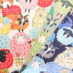 Cotton Oxford Printed Fabric Powerful Animal - Sheep - nomura tailor