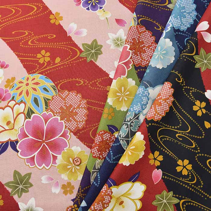 Cotton sheeting printed fabric Yuka Ryusui - nomura tailor