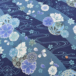 Cotton sheeting printed fabric Yuka Ryusui - nomura tailor