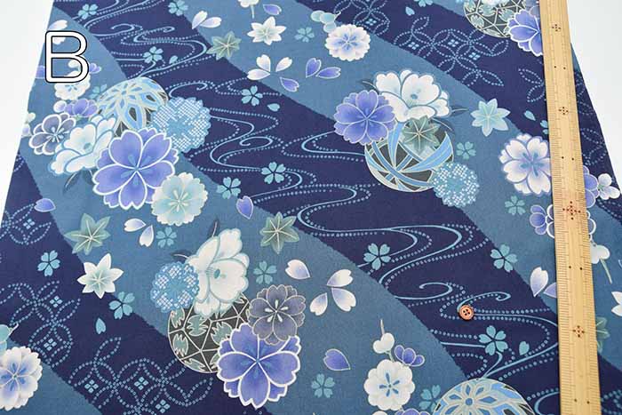 Cotton sheeting printed fabric Yuka Ryusui - nomura tailor