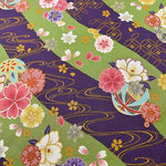 Cotton sheeting printed fabric Yuka Ryusui - nomura tailor