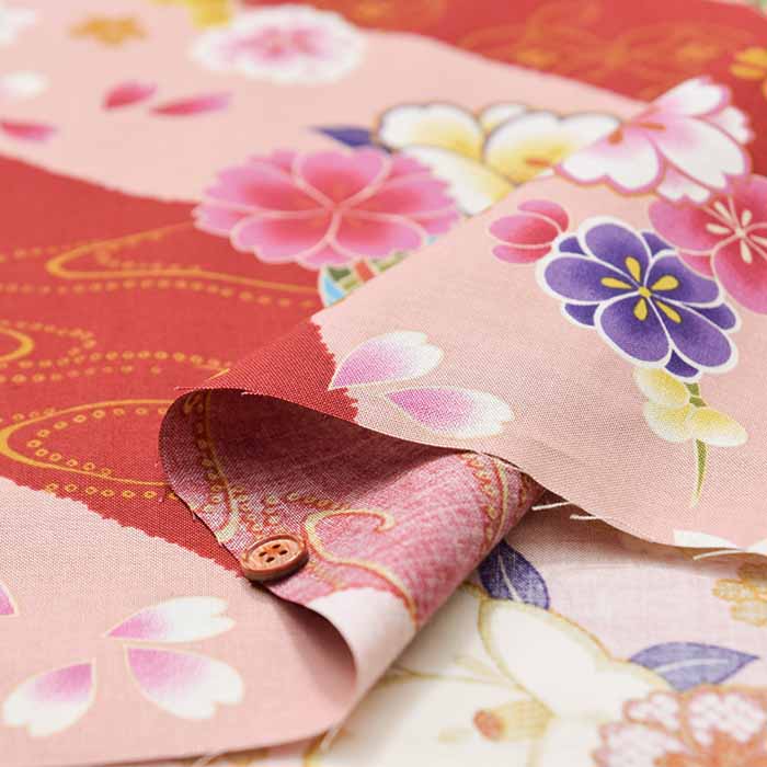 Cotton sheeting printed fabric Yuka Ryusui - nomura tailor