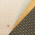 C/L Canvas Printed Fabric - sashiko moyo Mimosa Bird - nomura tailor