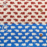 Cotton Oxford Printed Fabric - Elephant - nomura tailor