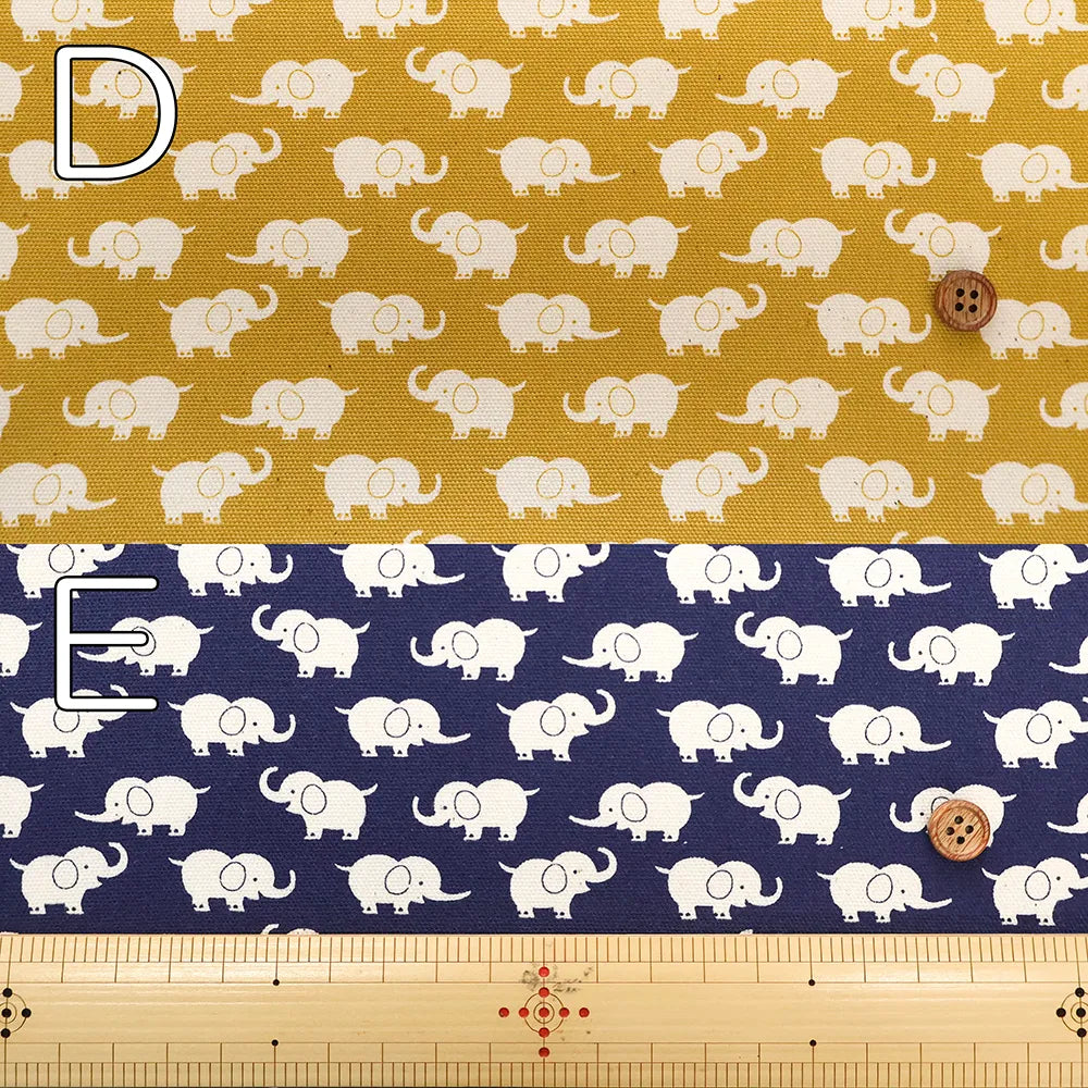 Cotton Oxford Printed Fabric - Elephant - nomura tailor