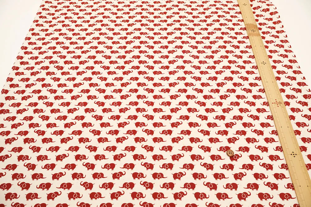 Cotton Oxford Printed Fabric - Elephant - nomura tailor