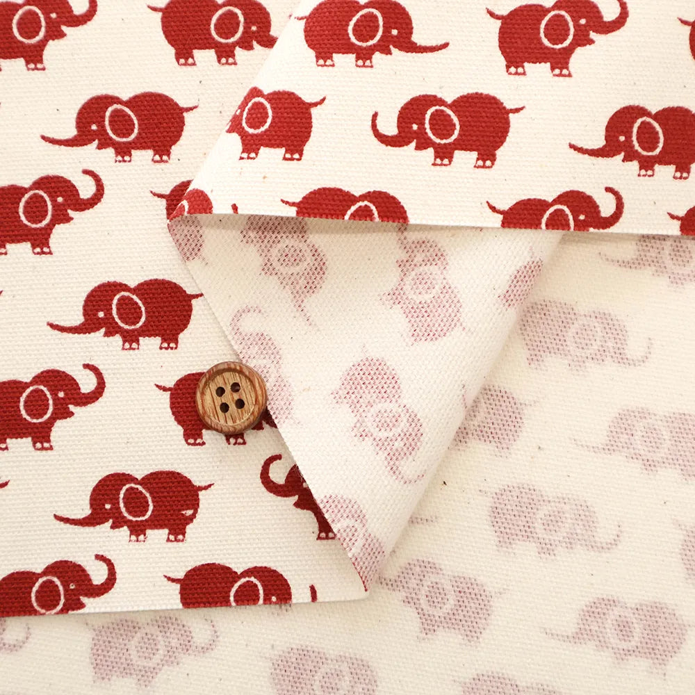 Cotton Oxford Printed Fabric - Elephant - nomura tailor