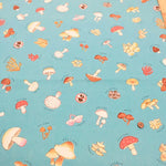 Cotton Oxford Printed Fabric - Illustrated Encyclopedia Series Poisonous Mushrooms - nomura tailor