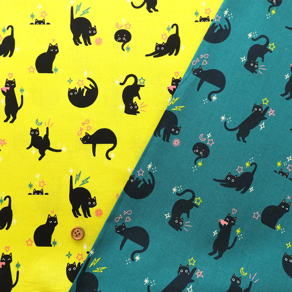 USA Cotton Printed Fabric moda Ruby Star Society Freaky Familiars - Black Cat - nomura tailor
