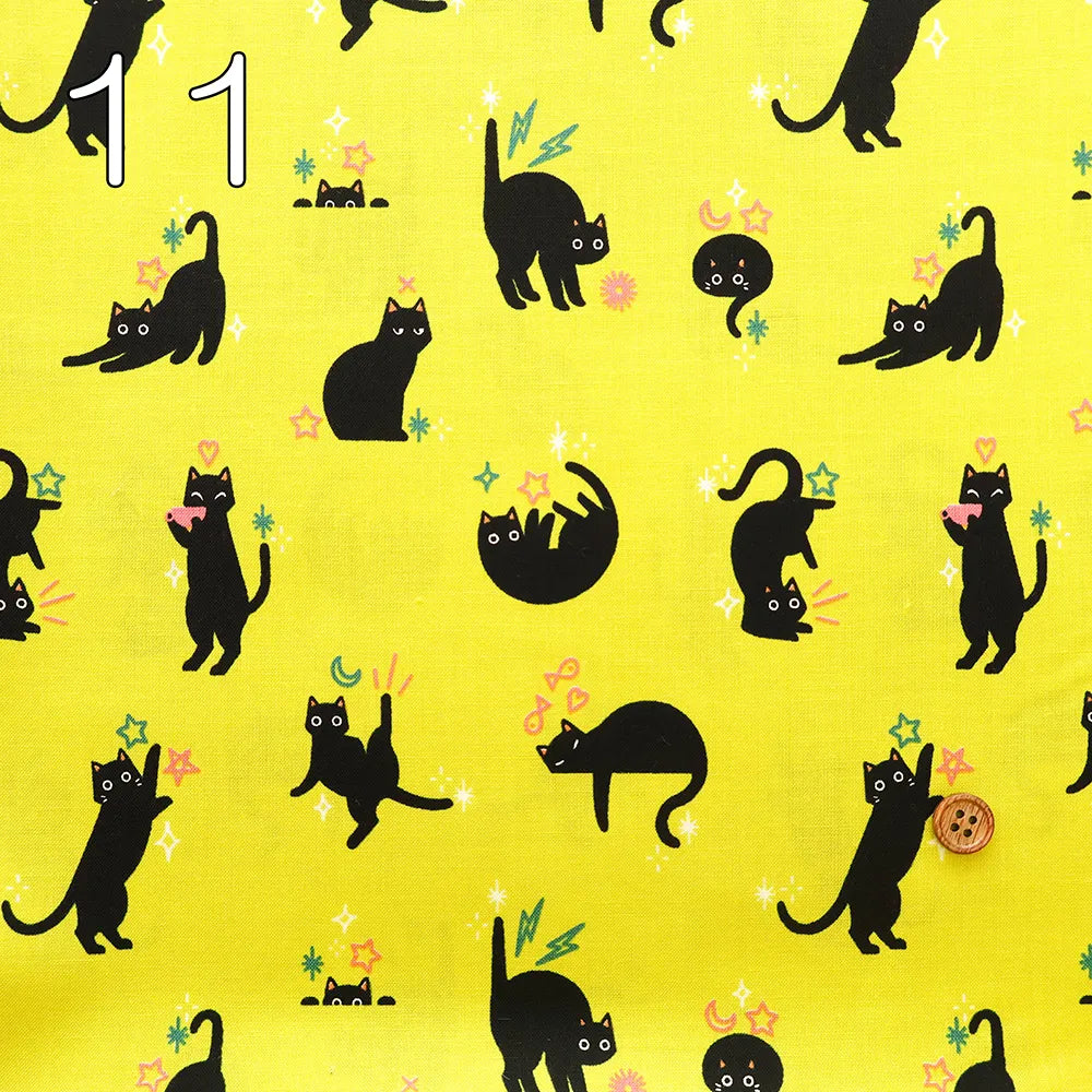 USA Cotton Printed Fabric moda Ruby Star Society Freaky Familiars - Black Cat - nomura tailor