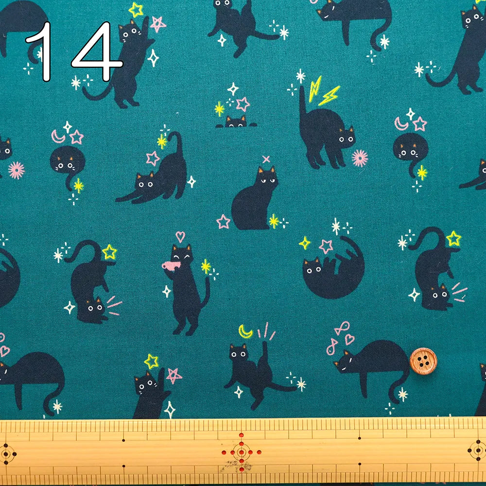 USA Cotton Printed Fabric moda Ruby Star Society Freaky Familiars - Black Cat - nomura tailor