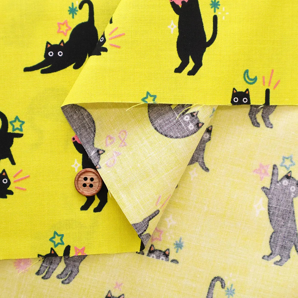 USA Cotton Printed Fabric moda Ruby Star Society Freaky Familiars - Black Cat - nomura tailor