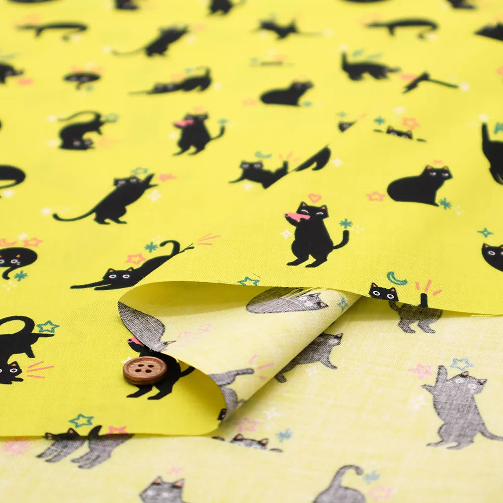 USA Cotton Printed Fabric moda Ruby Star Society Freaky Familiars - Black Cat - nomura tailor