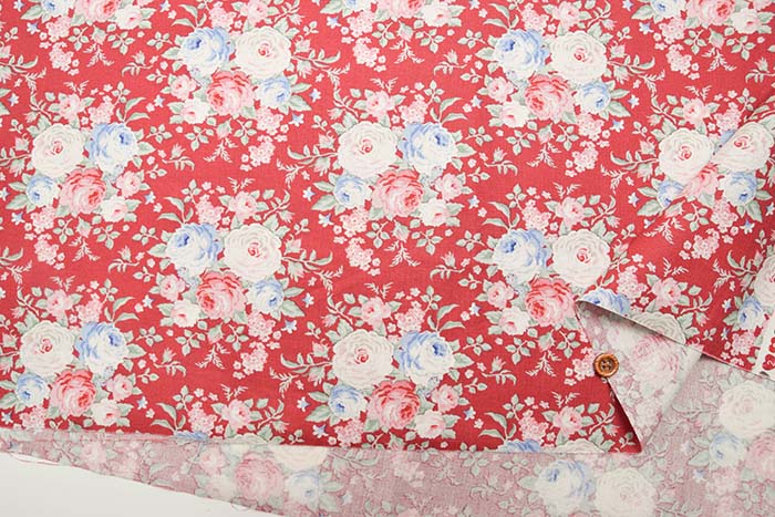 TILDA Tilda Cotton Sheeting Print Fabric Lydia Raspberry - nomura tailor