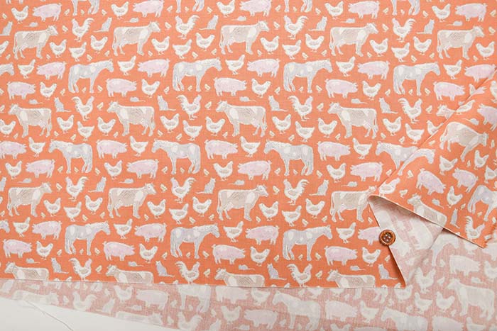 TILDA Tilda Cotton Seating Print Fabric Farm Animals - nomura tailor